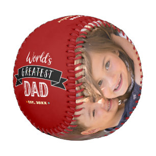 Red World’s Greatest Dad Modern Bold Typography Baseball