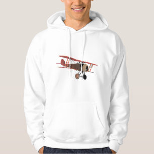 Red World War I Biplane Hoodie