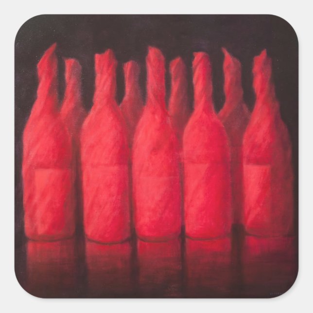 Red wrapped wine 2012 square sticker (Front)