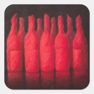 Red wrapped wine 2012 square sticker