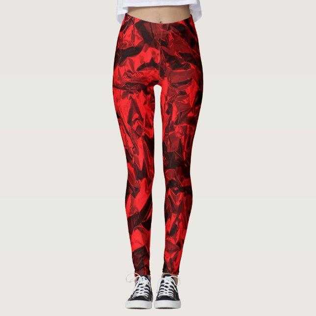 Red Wrapping Paper Leggings (Front)
