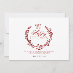 red wreath flourish Business holidays card