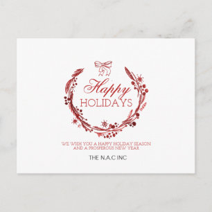red wreath flourish Corporate PostCard