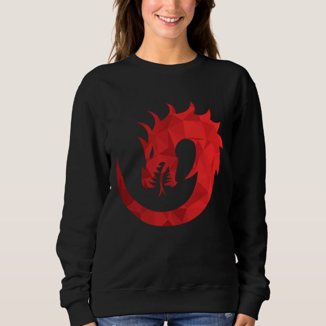 Red Wyvern Circle Gothic Sweatshirt - Dark Fantasy (Front)
