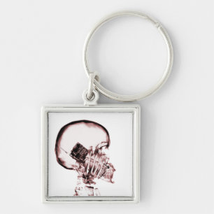 Red X-Ray Vision Skeleton Skull Cell Phone Key Ring