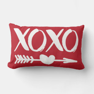 Red XOXO Heart Arrow Coffee Mug Lumbar Cushion