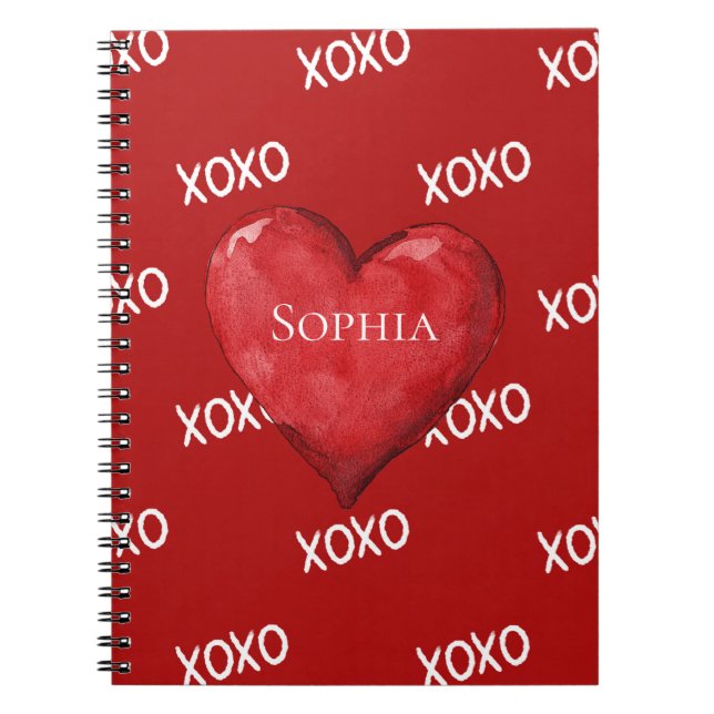 Red XOXO Heart Notebook (Front)
