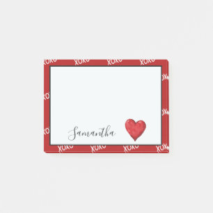 Red XOXO Heart Post-it Notes