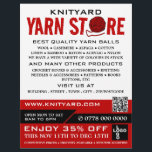 Red Yarn Store Logo, Knitting Store, Yarn Store Flyer<br><div class="desc">Red Yarn Store Logo,  Knitting Store,  Yarn Store Advertising Flyer by The Business Card Store.</div>
