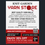 Red Yarn Store Logo, Knitting Store, Yarn Store Flyer<br><div class="desc">Red Yarn Store Logo,  Knitting Store,  Yarn Store Advertising Flyer by The Business Card Store.</div>
