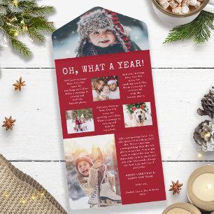 Red Year In Review Trifold Cards