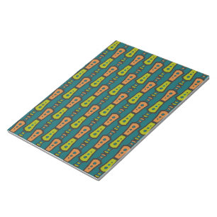Red, Yellow Abstract on Teal: Notepad, Jotter Notepad
