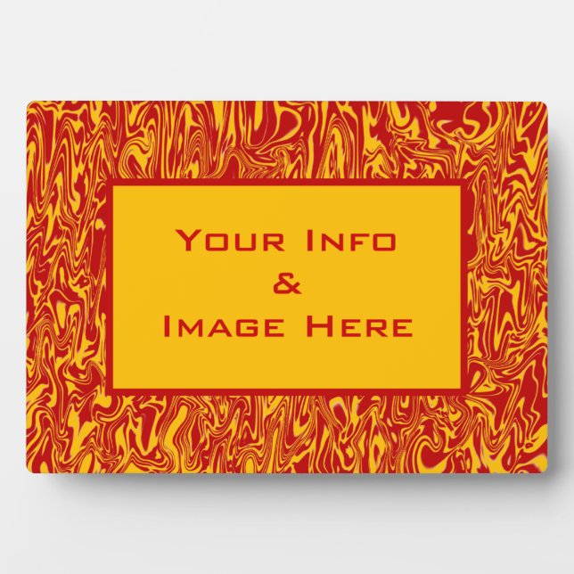 Red & Yellow Abstract Swirl Plaque (Front)