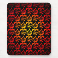 Red, yellow and black damask