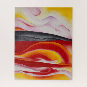 Red, Yellow and Black Streak Georgia O'Keeffe Jigsaw Puzzle