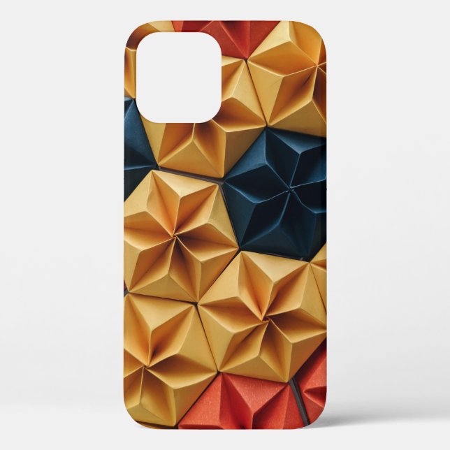 Red, yellow, and blue flower origami Case-Mate iPhone case (Back)