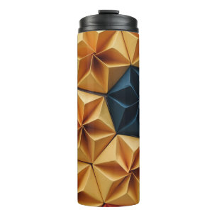 Red, yellow, and blue flower origami thermal tumbler