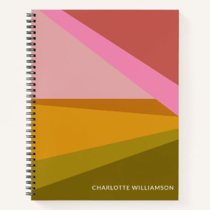 Red Yellow and Green Geometric Shapes Personalised Notebook