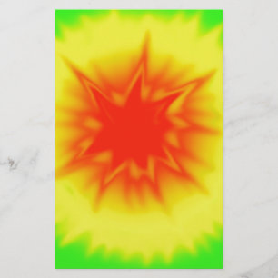 Red, Yellow and Green Tie Dye Stationery