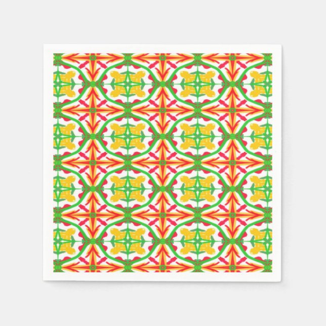 Red, Yellow and Lime Green Napkin (Front)