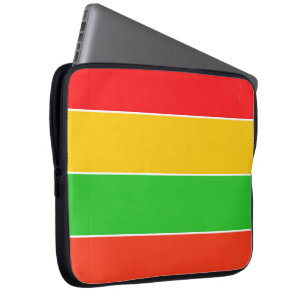 Red, Yellow and Lime Green Stripes Laptop Sleeve