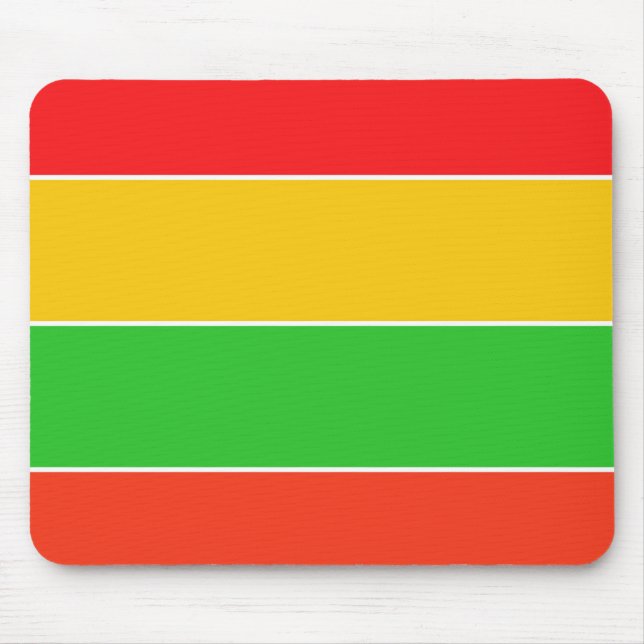 Red, Yellow and Lime Green Stripes Mouse Pad (Front)