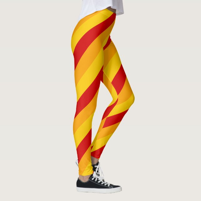 Red, Yellow and Orange Stripes Leggings (Right)
