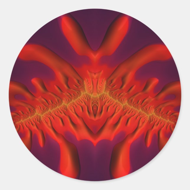 Red, Yellow and Purple ~ Classic Round Sticker (Front)