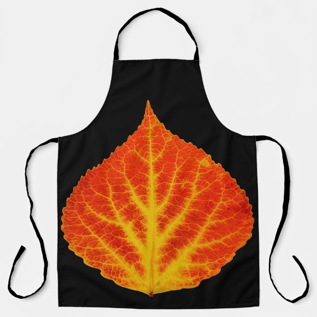 Red & Yellow Aspen Leaf #10 Apron (Front)