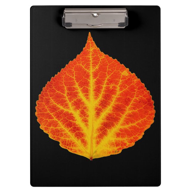 Red & Yellow Aspen Leaf #10 Clipboard (Front)