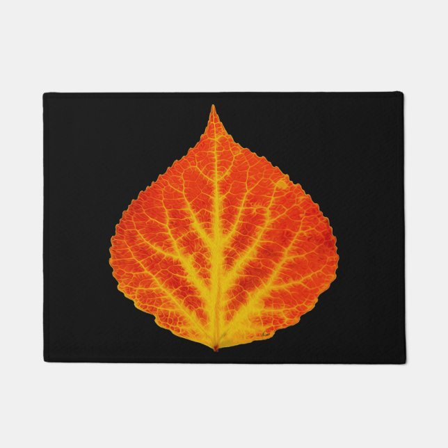 Red & Yellow Aspen Leaf #10 Doormat (Front)