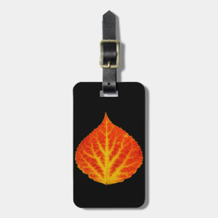 Red & Yellow Aspen Leaf #10 Luggage Tag
