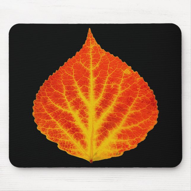 Red & Yellow Aspen Leaf #10 Mouse Pad (Front)
