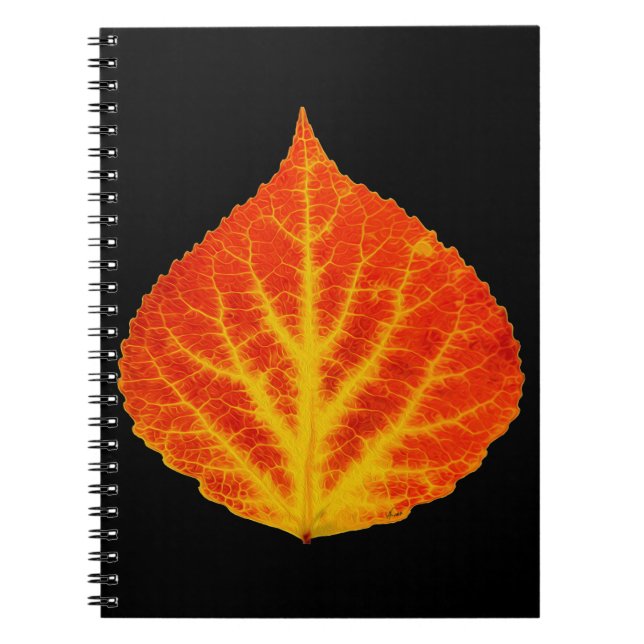 Red & Yellow Aspen Leaf #10 Notebook (Front)