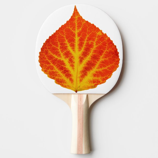 Red & Yellow Aspen Leaf #10 Ping Pong Paddle (Front)