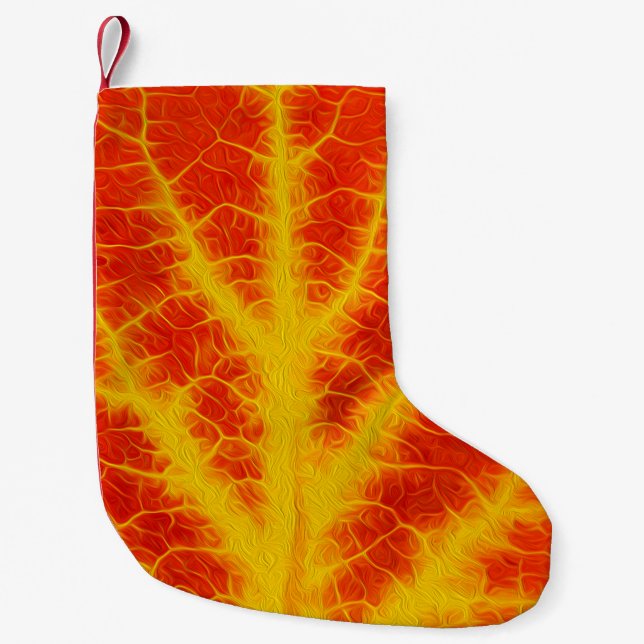 Red & Yellow Aspen Leaf #10 Small Christmas Stocking (Front)