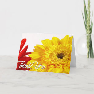 Red & Yellow Beautiful Flowers Thank You Card