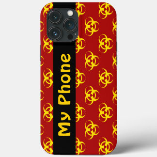 Red & Yellow Biohazard w/ Custom Text Phone Case