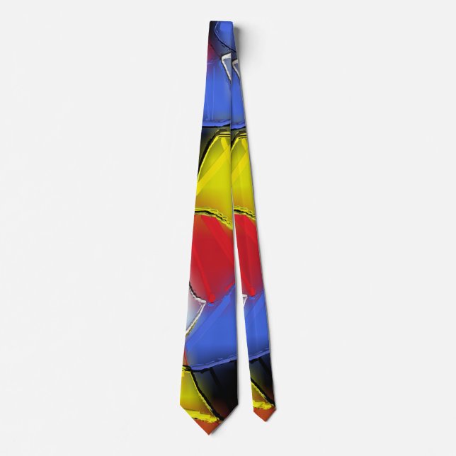 Red, Yellow, Black and Blue necktie (Front)