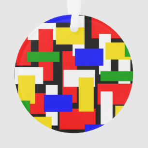 Red, Yellow, Black, Blue and Green Blocks Ornament