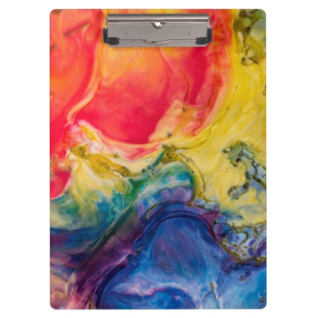 Red Yellow Blue Abstract Painting Clipboard (Front)