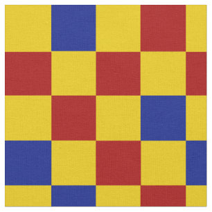 Red Yellow Blue Chequered Pattern Design  Fabric