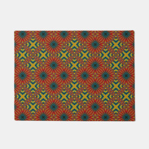 Red Yellow Blue Colourful Hippie Boho Unique Triba Doormat