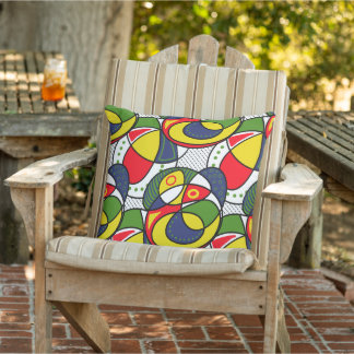 Red Yellow Blue Green Beach Ball Cushion