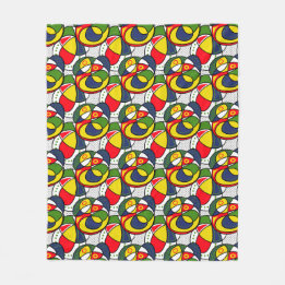 Red Yellow Blue Green Beach Ball Fleece Blanket