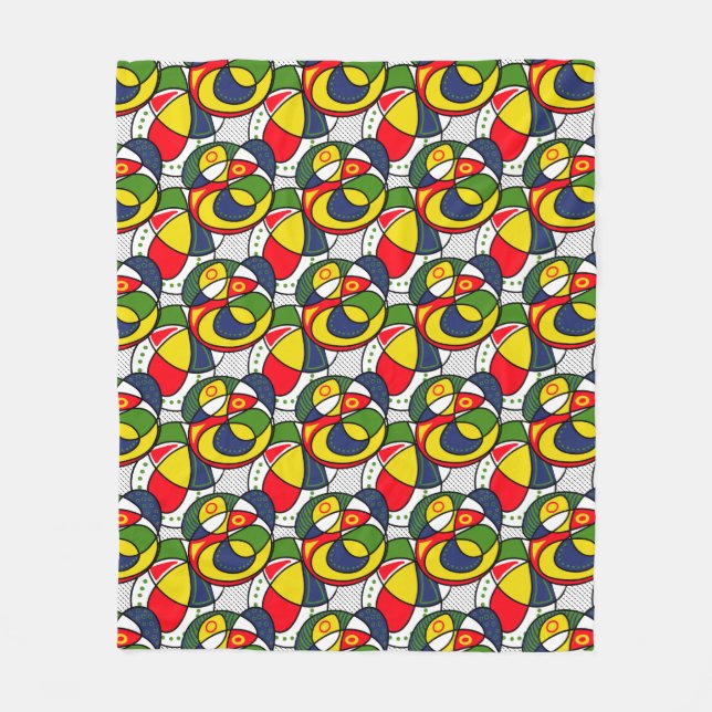 Red Yellow Blue Green Beach Ball Fleece Blanket (Front)