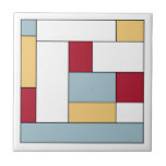 Red Yellow Blue Mid Century Colour Block Ceramic Tile<br><div class="desc">This fabulous mid-century modern ceramic tile features rectangular colour blocks in light blue,  yellow,  red,  white,  and black. Add a pop of fun to your tiling project!</div>