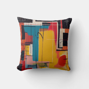 Red Yellow Blue - Mondrian Abstract Modernist Art Cushion