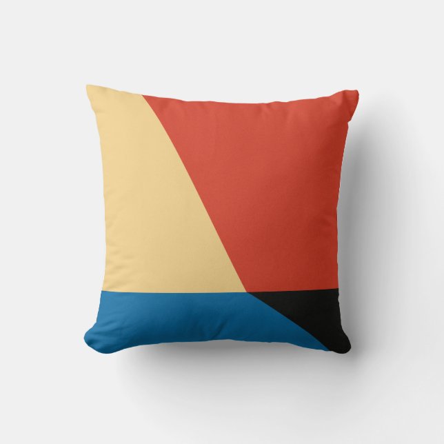 Red Yellow Blue Shadow Geometric Art Cushion (Front)