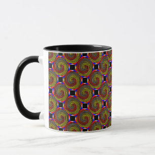 Red Yellow Blue Spiral by Kenneth Yoncich Mug